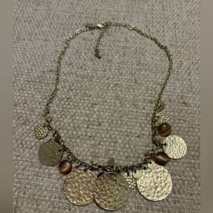 Lia Sophia Golden Girl Hammered Disc Necklace